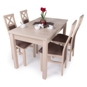 Berta asztal Herman székekkel | 4 személyes étkezőgarnitúra