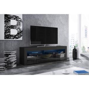 TV asztal/szekrény Mex (matt fekete + fényes fekete)