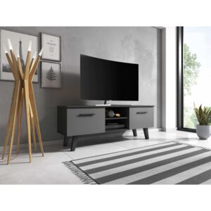 TV asztal/Kisebb szekrény Nord (matt fekete + grafit)