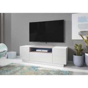 TV asztal/Kisebb szekrény Box (beton + Fényes fehér)