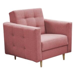 Kárpitozott fotel, rózsaszín anyag, AMEDIA