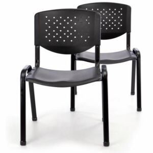 Műanyag irodai szék 2db - fekete