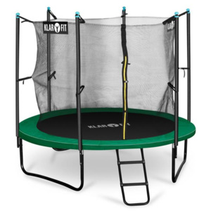 Klarfit Rocketstart 250, 250 cm trambulin, belső biztonsági háló, széles létra, zöld
