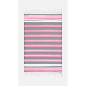 Cotton Collection Line Pink Grey rózsaszín-szürke pamut keverék fürdőlepedő, 100 x 180 cm - Kate Louise