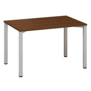 Alfa 420 konferenciaasztal szürke lábazattal, 120 x 80 x 74,2 cm, egyenes kivitel, dió mintázat