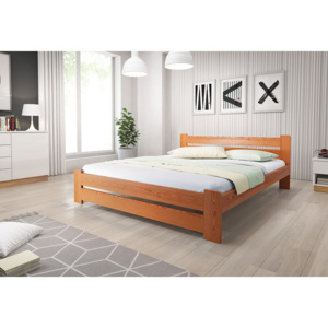 HEUREKA ágy + MORAVIA matrac + ágyrács, 180x200 cm, éger-lakk