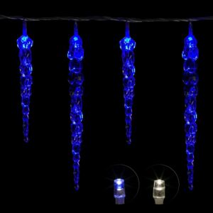 LED-es jégcsap fényfüzér - 5,5m - 40 LED, kék
