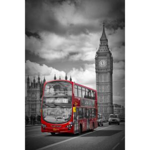 Exkluzív Művész Fotók LONDON Houses Of Parliament Red Bus, Melanie Viola