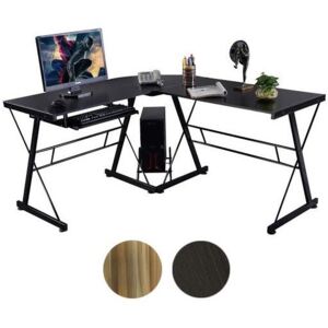 L alakú irodai asztal (fekete színben)