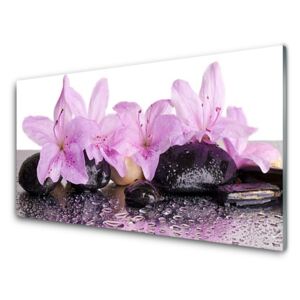 Modern üvegkép Víz liliom virágok Rosa 100x50 cm