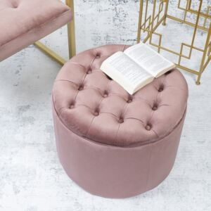 Modern barokk ülőke tárolóhellyel, fáradt rózsaszín - POMPADOUR