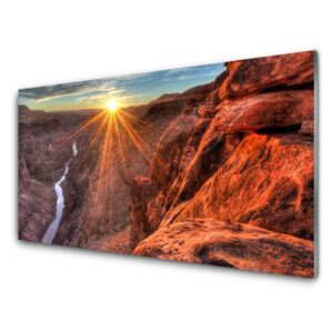 Modern üvegkép Sun Desert Landscape 125x50 cm