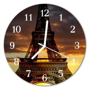 Kerek fali üvegóra Párizsi Eiffel-torony fi 30 cm