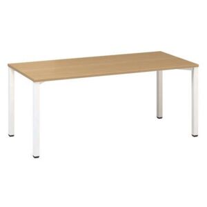 Alfa 420 konferenciaasztal fehér lábazattal, 180 x 80 x 74,2 cm, egyenes kivitel, bükk mintázat