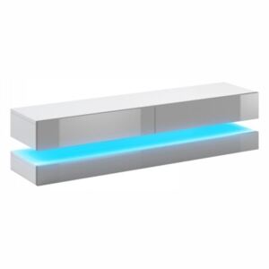 Cosmo TV állvány fényes szürke/ fehér kék LED