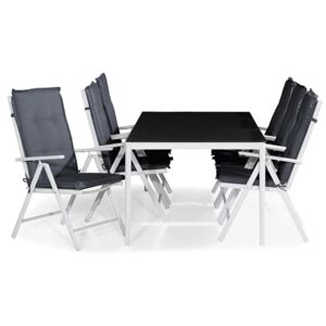 Asztal és szék garnitúra VG7386, Párna színe: Szürke