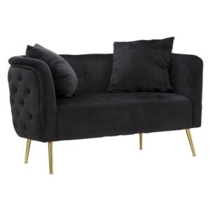 BUCAREST fekete és arany bársony kanapé