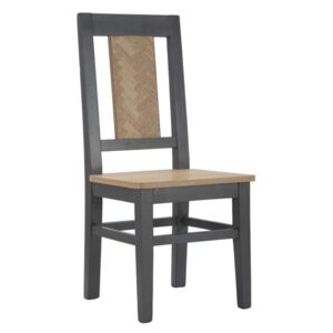MALCOLM barna és szürke fenyőfa szék - 2 DB