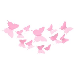 Falmatrica"Műanyag 3D lepkék - Rózsaszín" 12db 5-10 cm