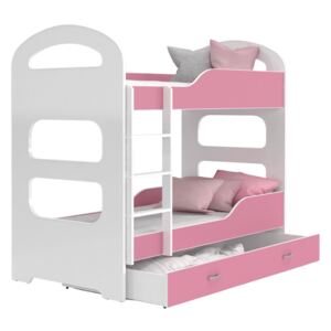 Marobútor PATRIK 160x80 rózsaszín emeletes ágyak