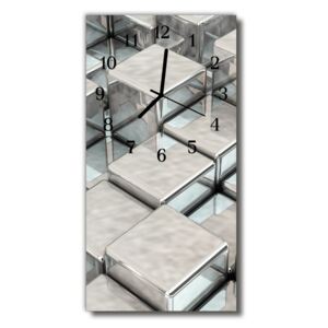 Téglalap alakú üvegóra Ezüst fém kockák 30x60 cm