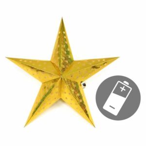 Karácsonyi csillag időzítővel 60cm/10x LED - arany