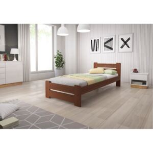 HEUREKA ágy + matrac + ágyrács, 80x200 cm, dió-lakk