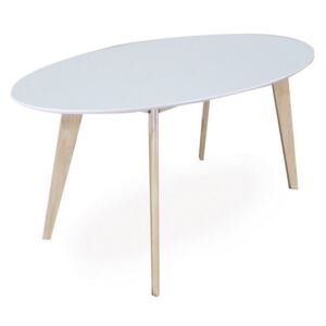 MANTA étkező asztal, 75x90x160, fehér /fehérített tölgy