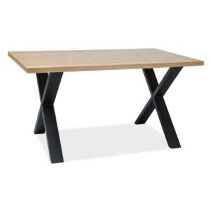 XAVI II étkező asztal, 78x90x150, tölgy/fekete