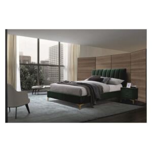 ORION Velvet kárpitozott ágy, 160x200, zöld