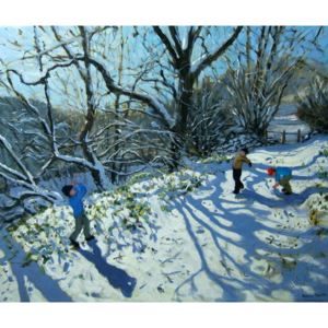 Snowball fight, Derbyshire Festmény reprodukció, Andrew Macara