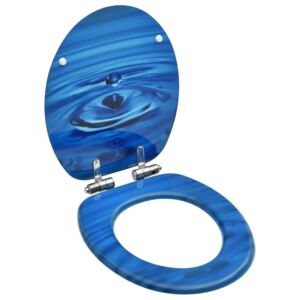 VidaXL kék vízcseppmintás MDF WC-ülőke lassan csukódó fedéllel
