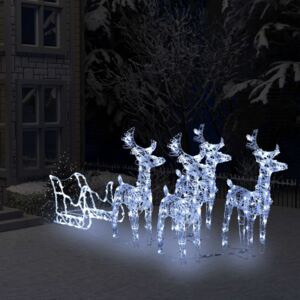 VidaXL akril rénszarvasok és szán karácsonyi dekoráció 400 LED-del