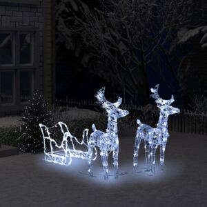 VidaXL akril rénszarvasok és szán karácsonyi dísz 240 LED-del 130 cm