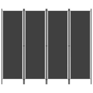 VidaXL fekete 4 paneles paraván 200 x 180 cm
