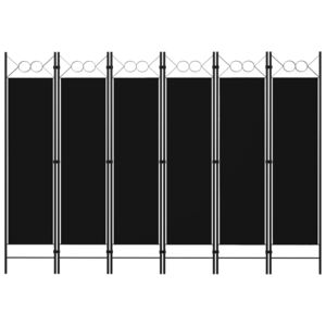 VidaXL fekete 6 paneles paraván 240 x 180 cm