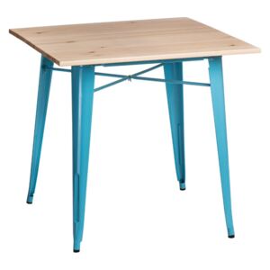 Paris Wood asztal kék - natúr fenyő