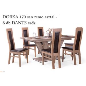 Dorka 170 cm asztal + 6 db Dante szék (DV)