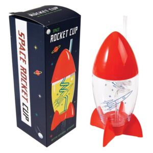 Space Age rakéta alakú palack, szívószállal - Rex London