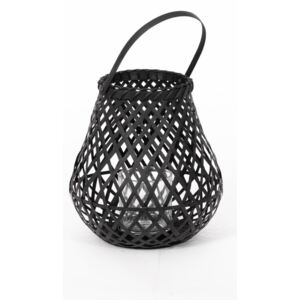 Bamboo Lantern fekete bambuszlámpás, ⌀ 25 cm - Compactor