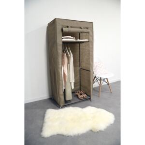 Wardrobe bézs textil ruhásszekrény, magasság 147 cm - Compactor