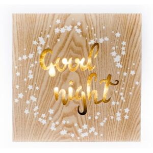 Good Night felfüggeszthető fából készült világító dekoráció - Dakls