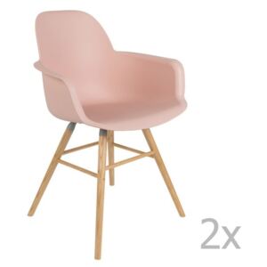 Albert Kuip 2 db-os rózsaszín karfás székkészlet - Zuiver
