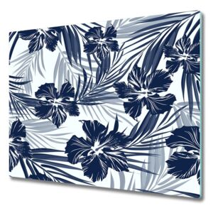 Üveg vágódeszka trópusi virágok 60x52 cm