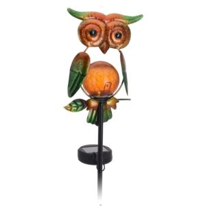 Owl szolár lámpa, zöld, 12 x 6 x 54 cm