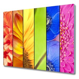 Üveg vágódeszka színes virágok 60x52 cm