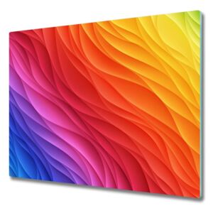 Üveg vágódeszka színes hullámok 60x52 cm