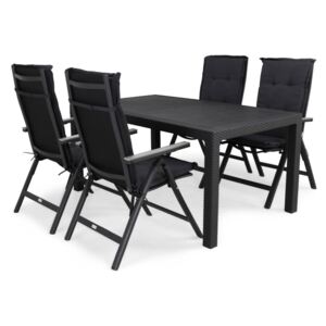 Asztal és szék garnitúra VG4077 Antracit + fekete