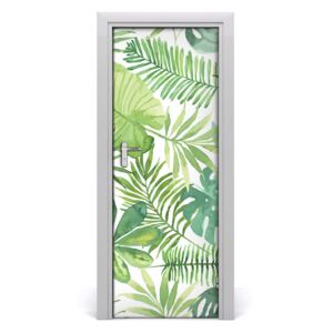 Fotótapéta ajtóra trópusi levelek 75x205 cm