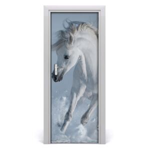 Ajtóposzter öntapadós fehér Ló 75x205 cm